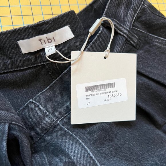 NWT Tibi Black Denim Stella Jean sz 27 Reg - Picture 6 of 11
